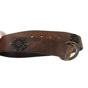 Gap embellished leather belt dark brown vintage size 34